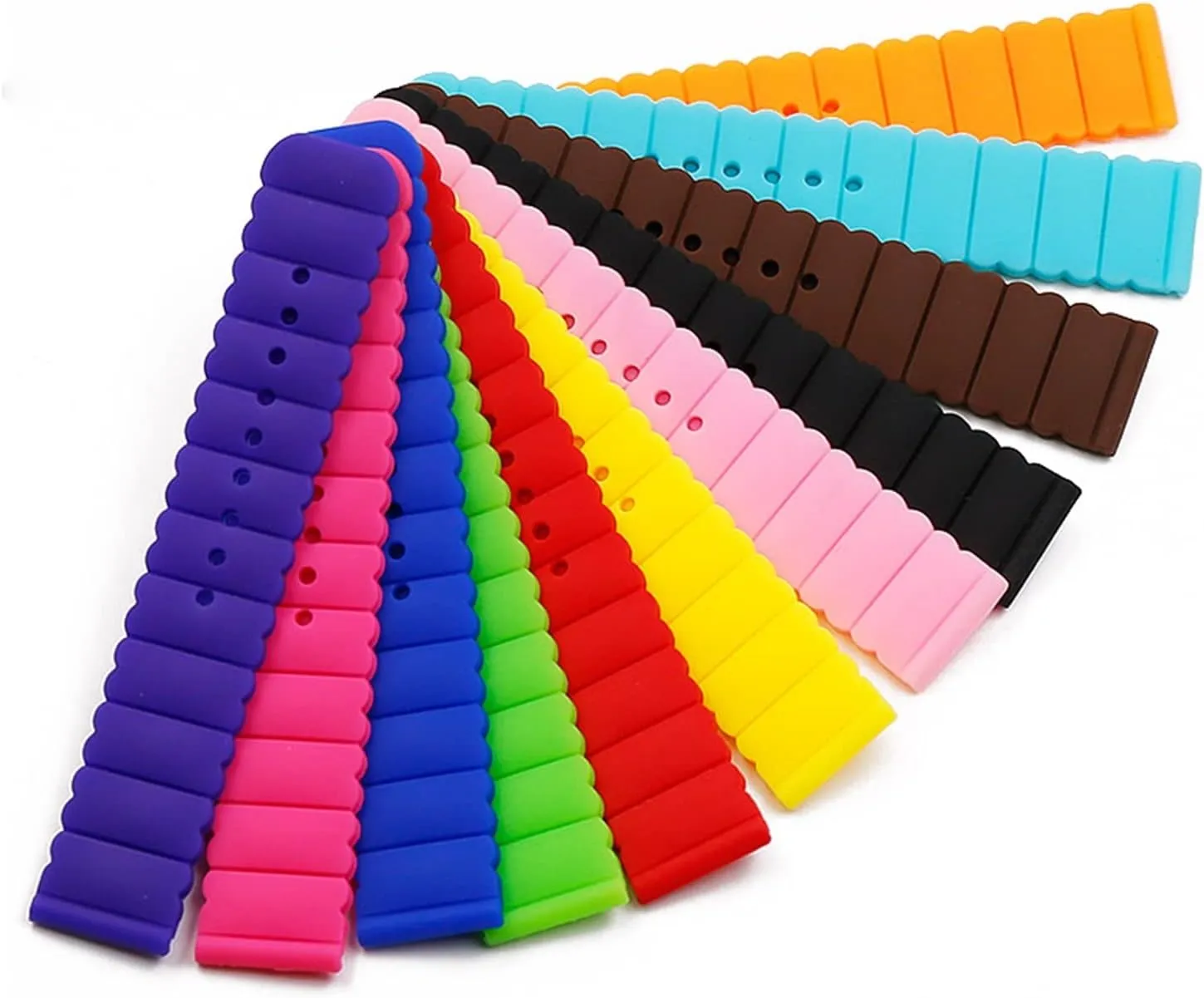 CAREG Silicone Strap 20mm Watch Accessories Pin Buckle Outdoor Sports Waterproof Watch Belt Compatible With Women And Children Men Watch Band Durable
