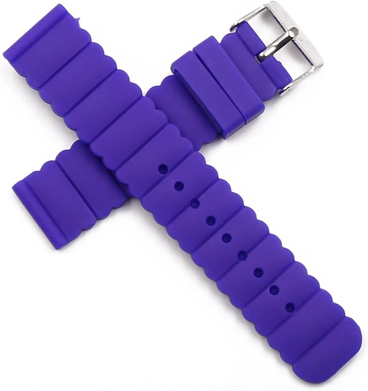 CAREG Silicone Strap 20mm Watch Accessories Pin Buckle Outdoor Sports Waterproof Watch Belt Compatible With Women And Children Men Watch Band Durable