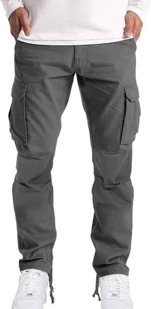 Cargo Pants for Men Tactical Jogging Pants Baggy Wide Leg Sweatpants Elastic Waist Jogger Pant with Multi Pockets