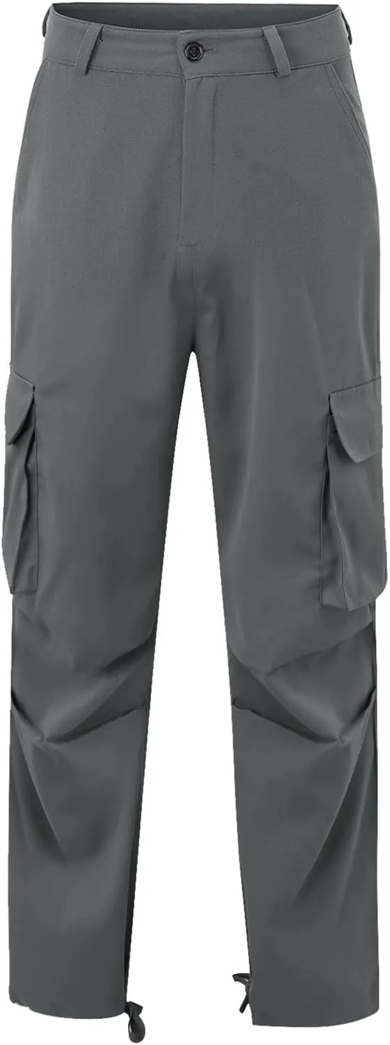 Cargo Pants for Men Tactical Jogging Pants Baggy Wide Leg Sweatpants Elastic Waist Jogger Pant with Multi Pockets