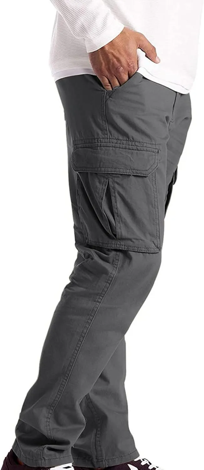 Cargo Pants for Men Tactical Jogging Pants Baggy Wide Leg Sweatpants Elastic Waist Jogger Pant with Multi Pockets