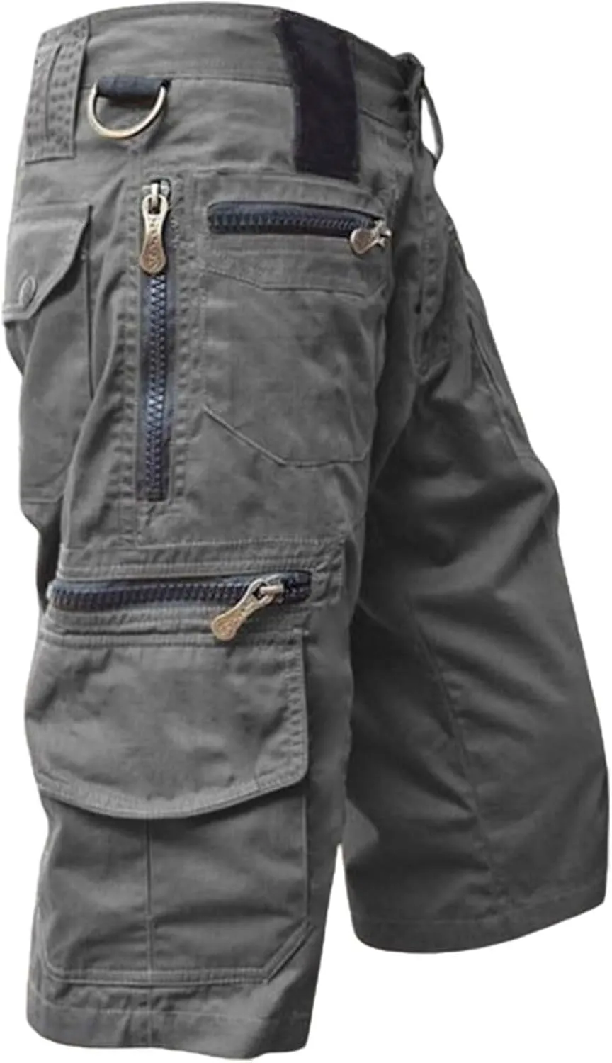 Cargo Shorts for Men 2024 Summer Trendy Tactical Work Shorts with Zipper Pockets Outdoor Hiking Jogging Bermuda Short