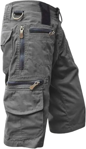 Cargo Shorts for Men 2024 Summer Trendy Tactical Work Shorts with Zipper Pockets Outdoor Hiking Jogging Bermuda Short