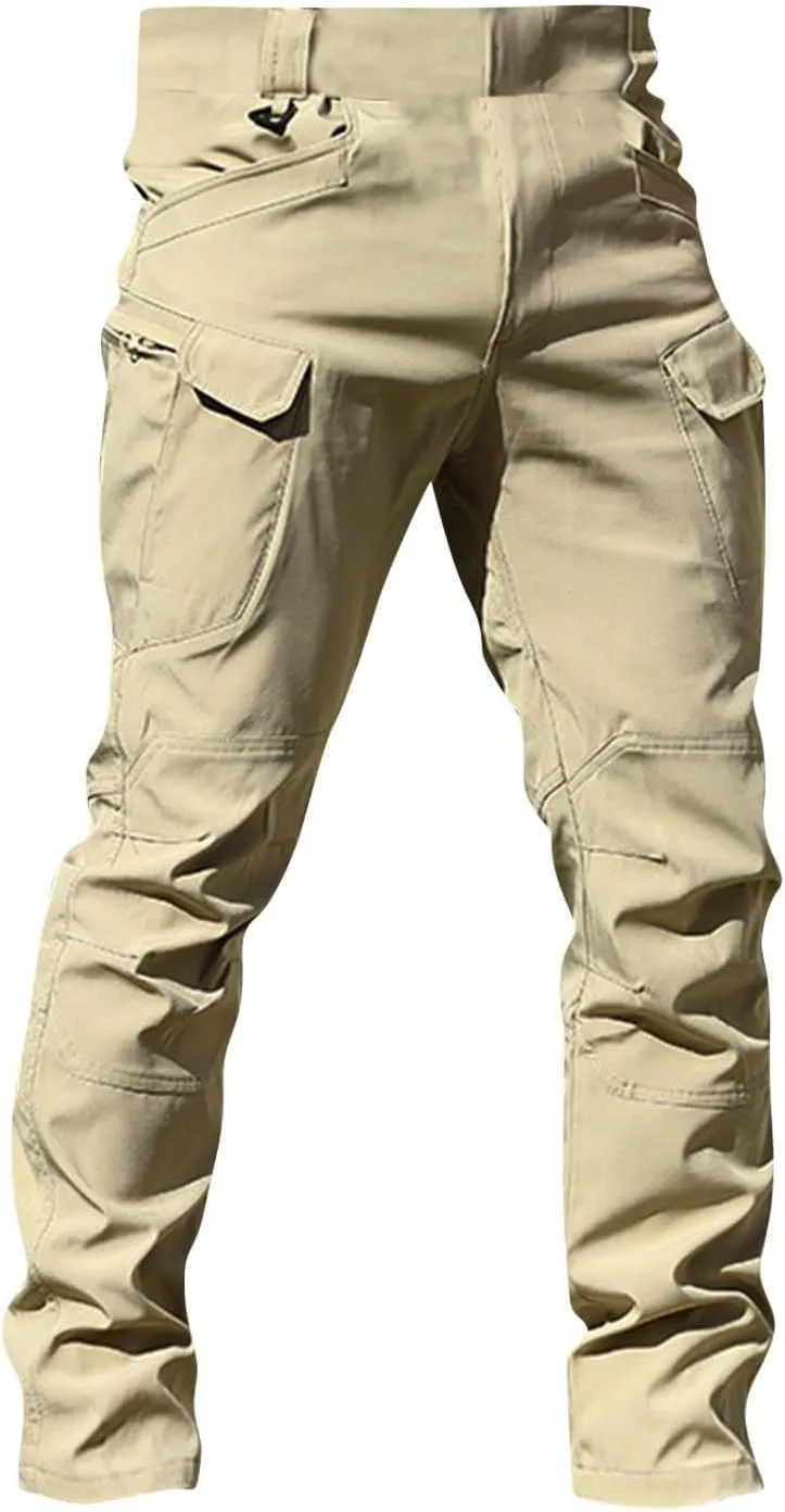 Cargo Work Pants for Men Baggy Lightweight Camo Tactical Pants Waterproof Flexcamo Hiking Pants wih Multi Pockets