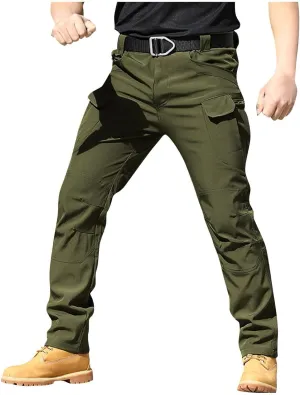 Cargo Work Pants for Men Baggy Lightweight Camo Tactical Pants Waterproof Flexcamo Hiking Pants wih Multi Pockets