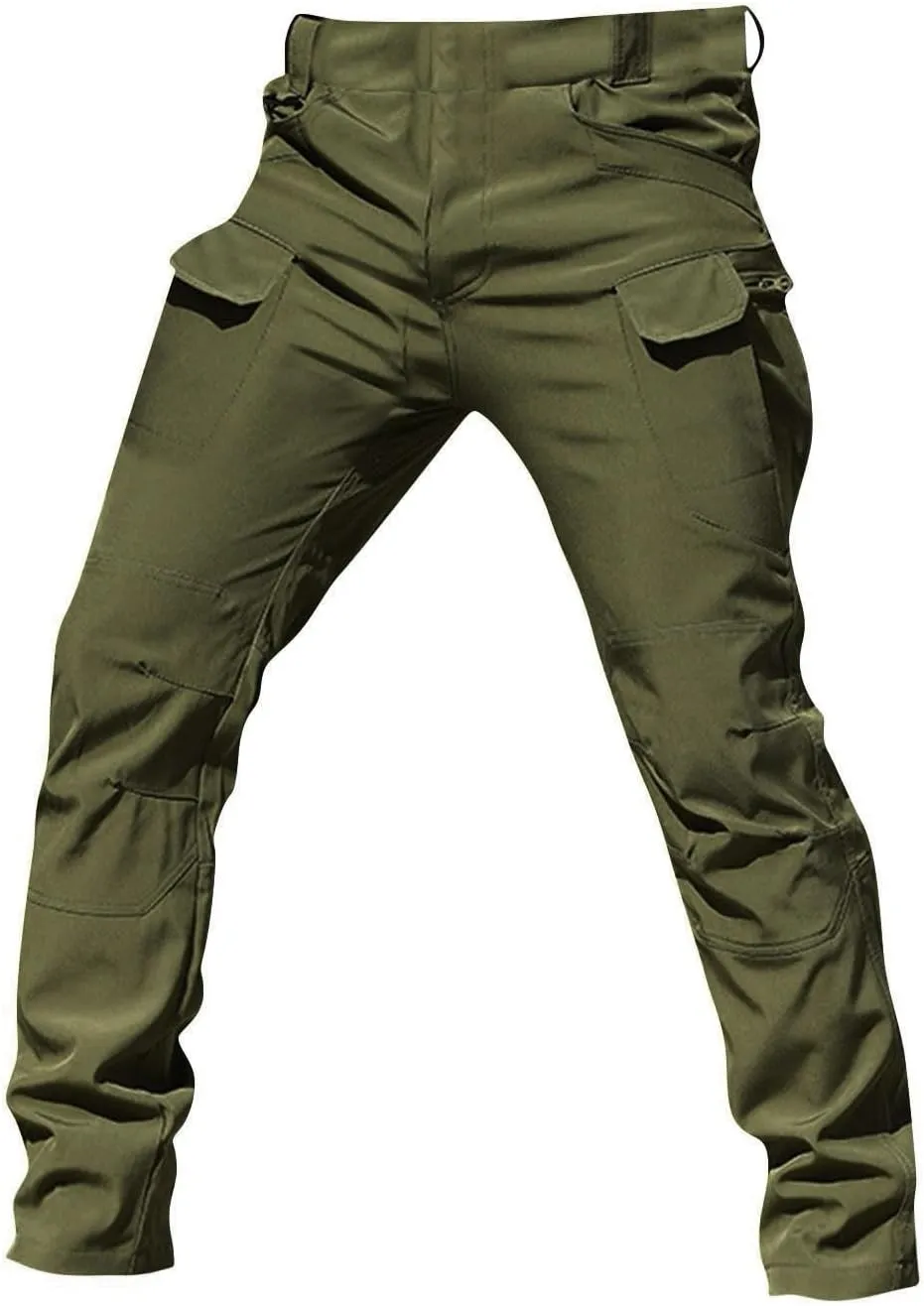 Cargo Work Pants for Men Baggy Lightweight Camo Tactical Pants Waterproof Flexcamo Hiking Pants wih Multi Pockets