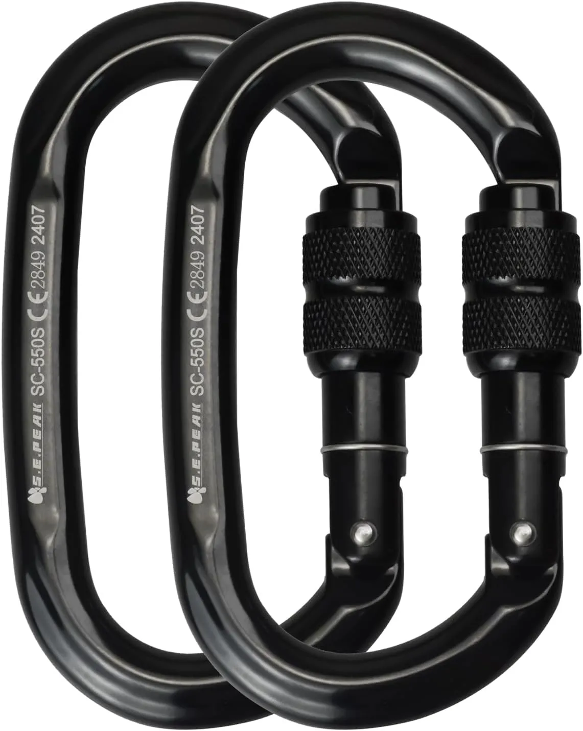 CE 24kN Oval Climbing Screwgate Clip for Outdoor Activities, Stormproof, Hiking, Mountaineering, Climbing, Camping, Fishing, Hunting, Skiing, Snowshoeing