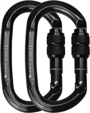 CE 24kN Oval Climbing Screwgate Clip for Outdoor Activities, Stormproof, Hiking, Mountaineering, Climbing, Camping, Fishing, Hunting, Skiing, Snowshoeing