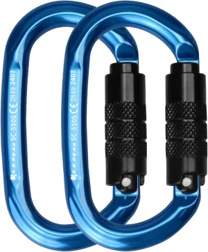 CE 24kN Oval Climbing Screwgate Clip for Outdoor Activities, Stormproof, Hiking, Mountaineering, Climbing, Camping, Fishing, Hunting, Skiing, Snowshoeing