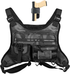 Chest Bag & Chest Rig for Men and Women - Running Vest with CCW Chest Holster,Chest Bag for Hiking, Fitness, EDC