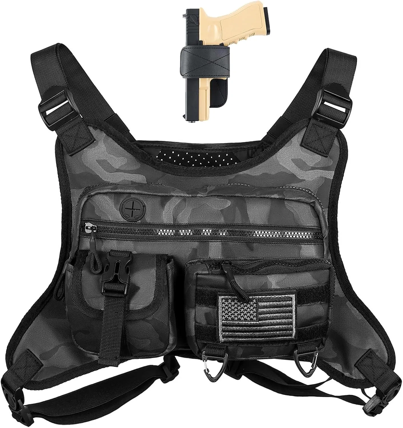 Chest Bag & Chest Rig for Men and Women - Running Vest with CCW Chest Holster,Chest Bag for Hiking, Fitness, EDC