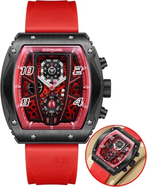 Chronograph Watch for Men Sport Military Big Face Quartz Watches Fashion Waterproof Silicone Strap Luminous Calendar Analog Wristwatch