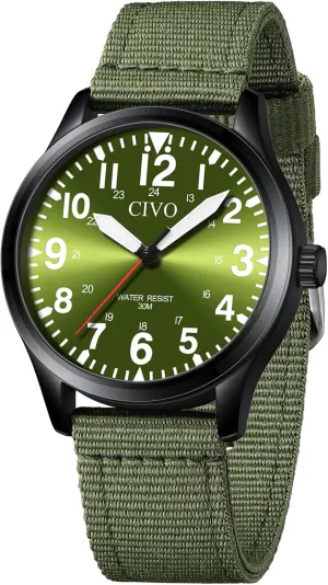 CIVO Military Watch for Men Waterproof: Analog Mens Watches Classic- Field Wrist Watches for Man