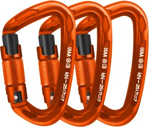 Climbing Carabiner Clips 25kN Auto Locking Carabiner, Professional Heavy Duty Large Locking Carabiner Clips for Rock/Ice Climbing Rappelling Rescue Swing etc, D Shaped, Large Size