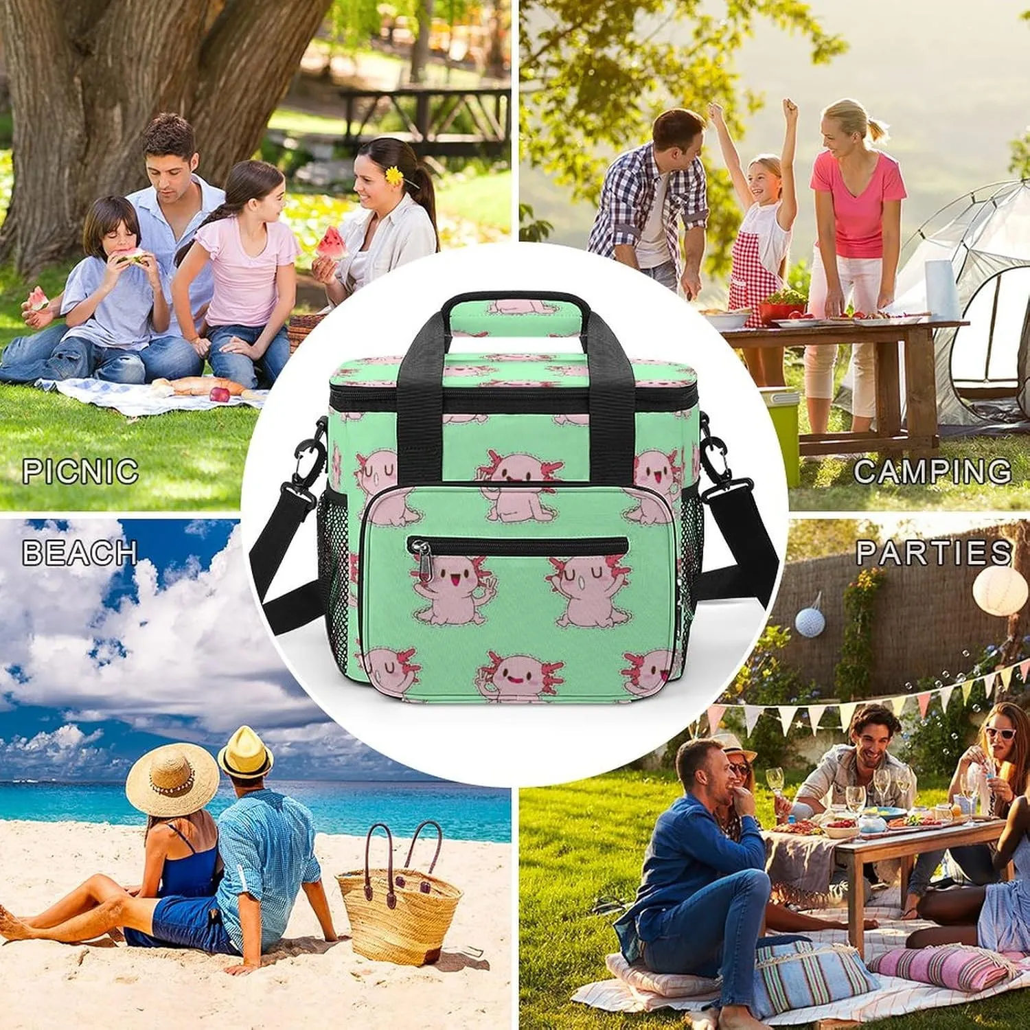 Colorful Spiral Galaxies 22.5L Waterproof Soft Cooler Bag Fantasy Nebulas Insulated Lunch Box for Camping Fishing Beach Road Trips