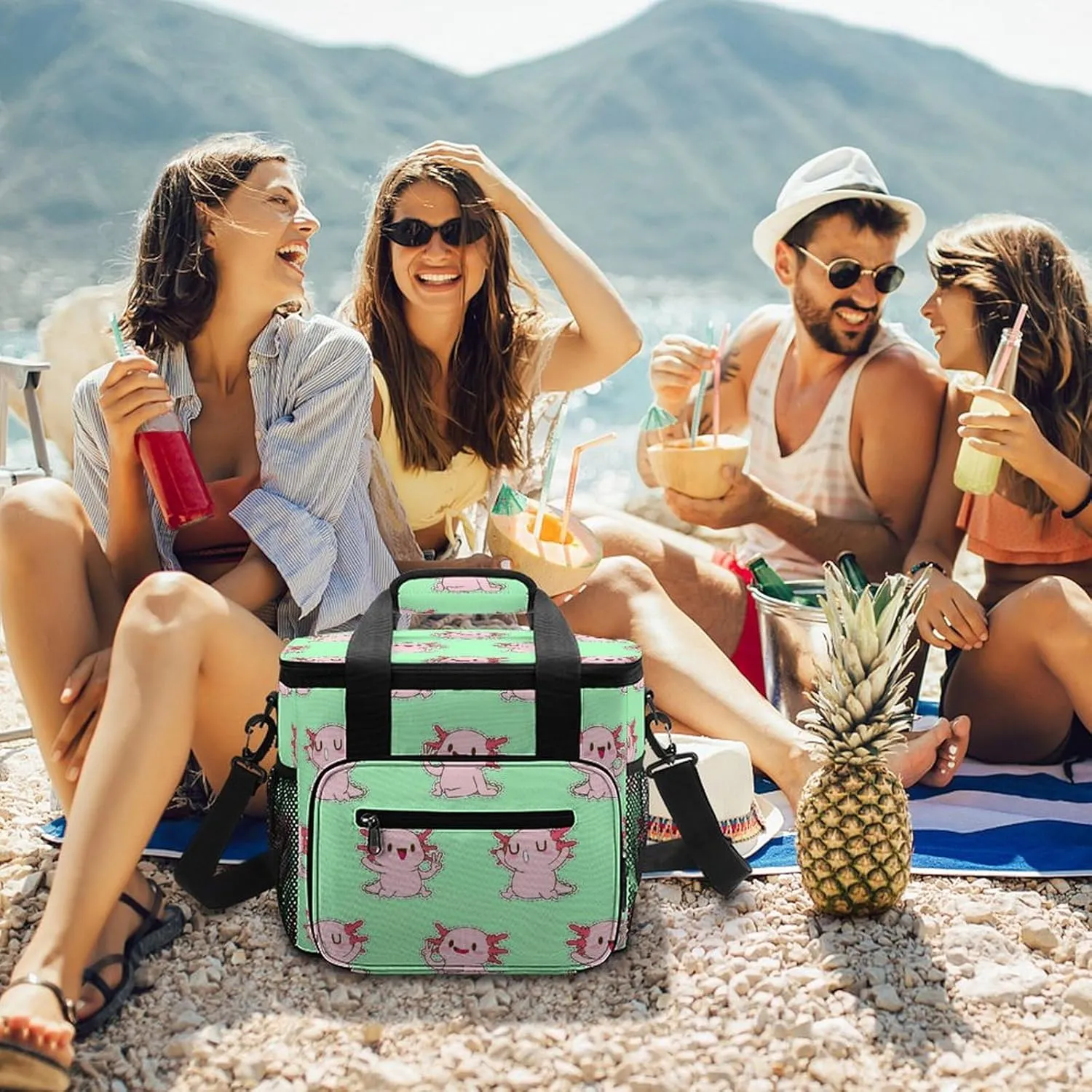Colorful Spiral Galaxies 22.5L Waterproof Soft Cooler Bag Fantasy Nebulas Insulated Lunch Box for Camping Fishing Beach Road Trips