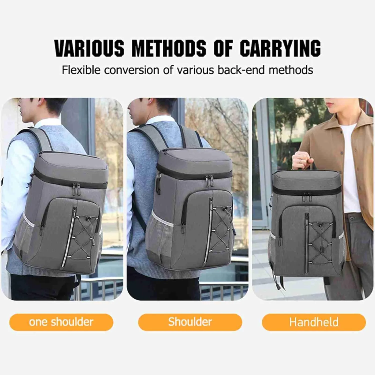Cooler Camping Backpack, Oxford Cloth Aluminum Foil Insulated Backpack with Enough Space