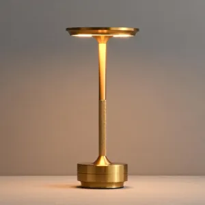 Cordless Table Lamp Rechargeable, Portable Outdoor Camping Lamps with 5000mAh Battery 3 Color Stepless Dimming LED Bedside Table Light, Modern Table Lamp for Dinning/Outdoor/Bar/Patio(Gold)