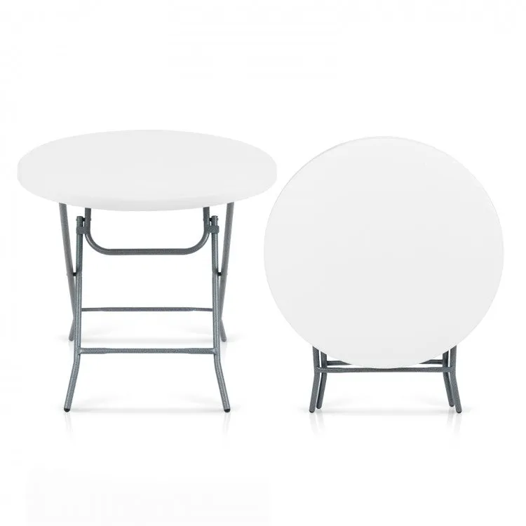 Costway Modern Foldable Round Dining Table - Suitable for Restaurant, Camping, and Backyard Barbecue