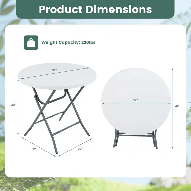 Costway Modern Foldable Round Dining Table - Suitable for Restaurant, Camping, and Backyard Barbecue