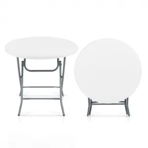 Costway Modern Foldable Round Dining Table - Suitable for Restaurant, Camping, and Backyard Barbecue
