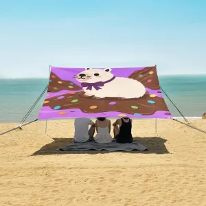 Creative Ice Cream Capybara Beach Camping Tent Sun Shelter for Whole Family, Beach Shade Canopy with UPF50  UV Protection,Easy Set Up and Carry,Outdoor Shade for Trips, Fishing, Backyard Fun Pi
