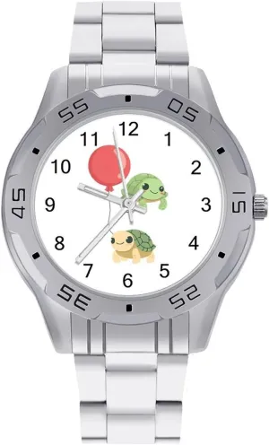 Cute Turtle Balloon Simple Stainless Steel Band Business Watch Dress Wrist Unique Luxury Work Casual Waterproof Watches