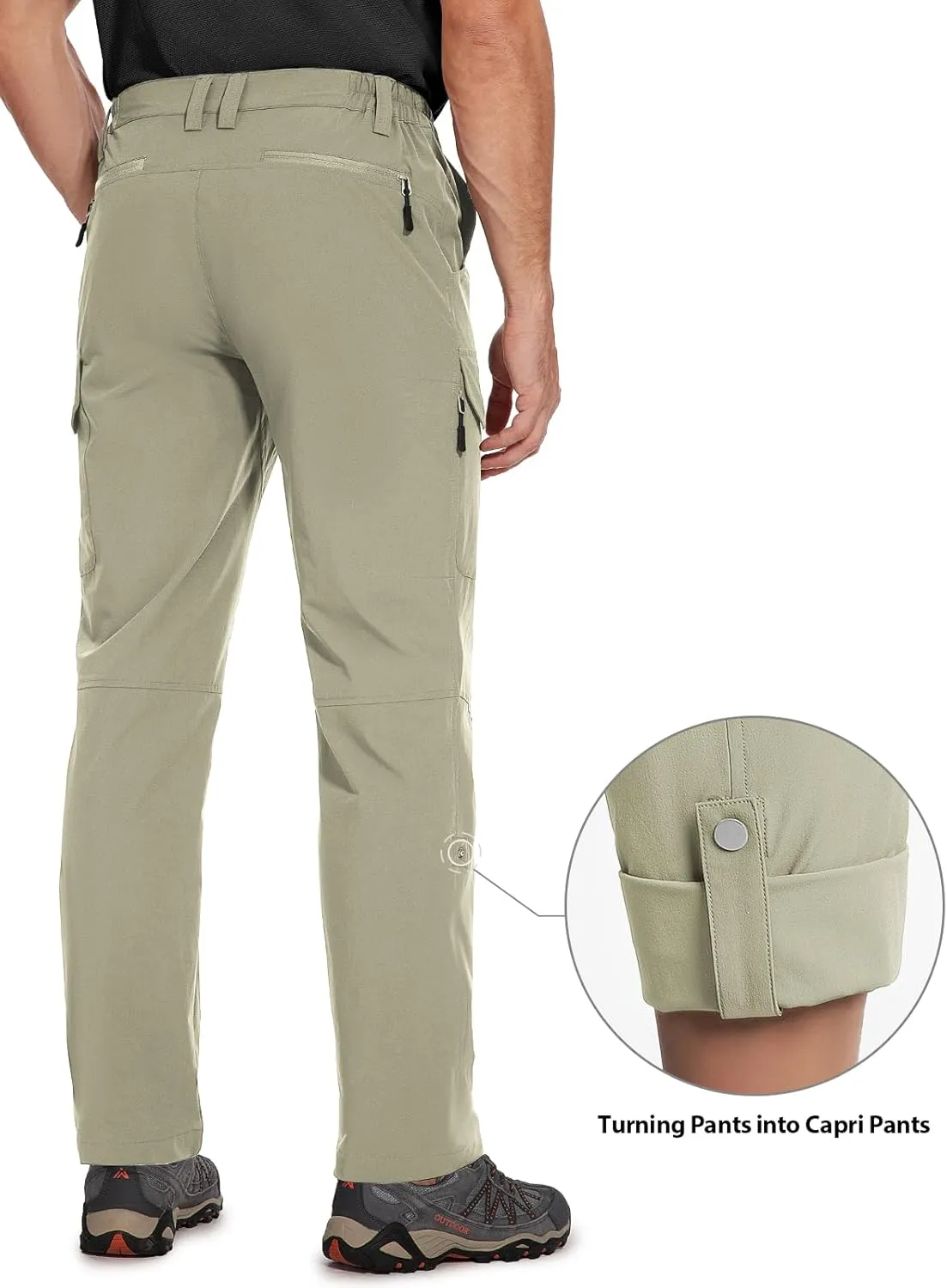 Cycorld Men's-Hiking-Pants-Lightweight-Water-Resistant-Quick-Dry Stretch Cargo Tactical Pants for Work Travel Camping Fishing