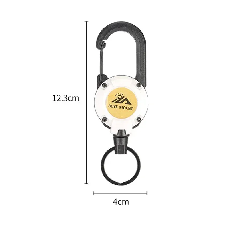 DAWNDESSLO Heavy Duty Retractable Keychain – Steel Wire ID Reel Carabiner Key Holder