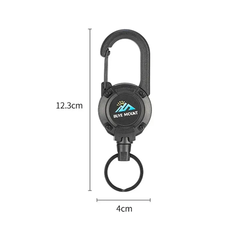 DAWNDESSLO Heavy Duty Retractable Keychain – Steel Wire ID Reel Carabiner Key Holder