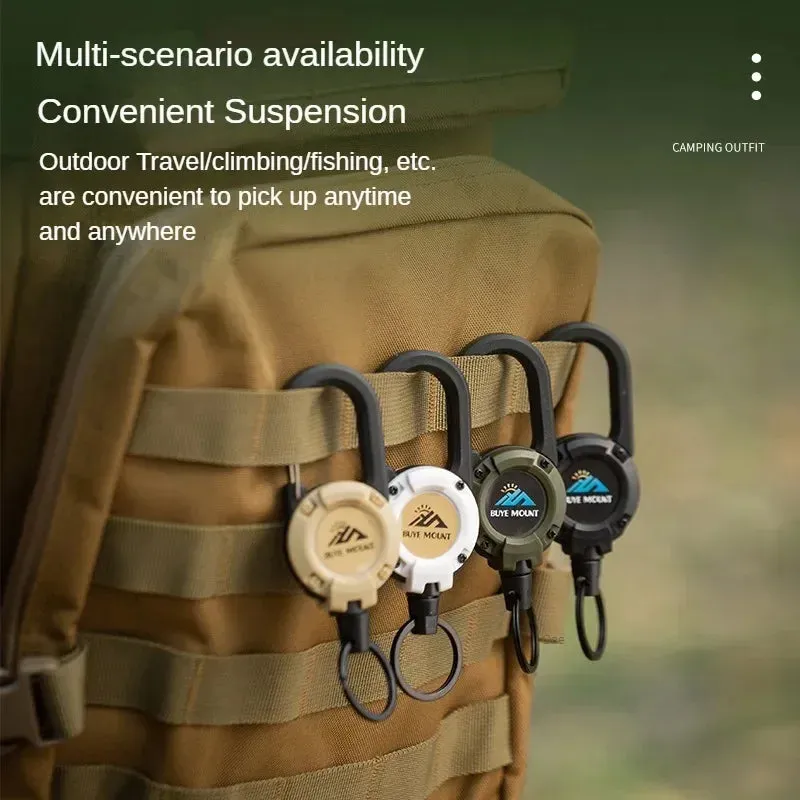 DAWNDESSLO Heavy Duty Retractable Keychain – Steel Wire ID Reel Carabiner Key Holder