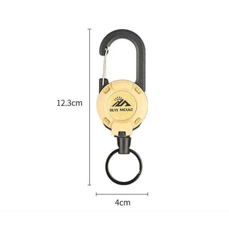 DAWNDESSLO Heavy Duty Retractable Keychain – Steel Wire ID Reel Carabiner Key Holder