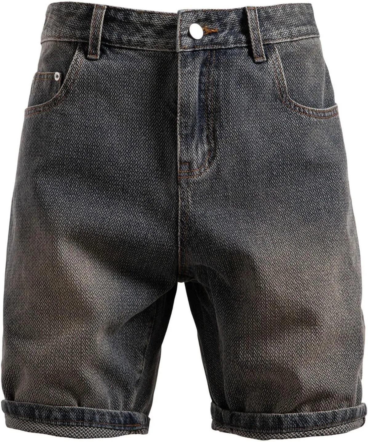 Denim Shorts for Men Knee Length Half Pants Summer Skinny Jeans Casual Chino Shorts Classic Roll Up Short Pants Bottoms