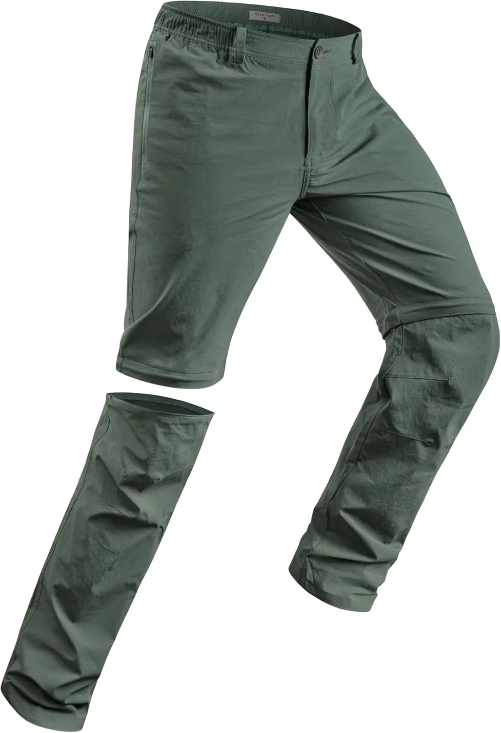Derminpro Men's Stretch Cargo Hiking Pants Quick Dry Tactial Pants with Elastic Waist & Zipper Pockets