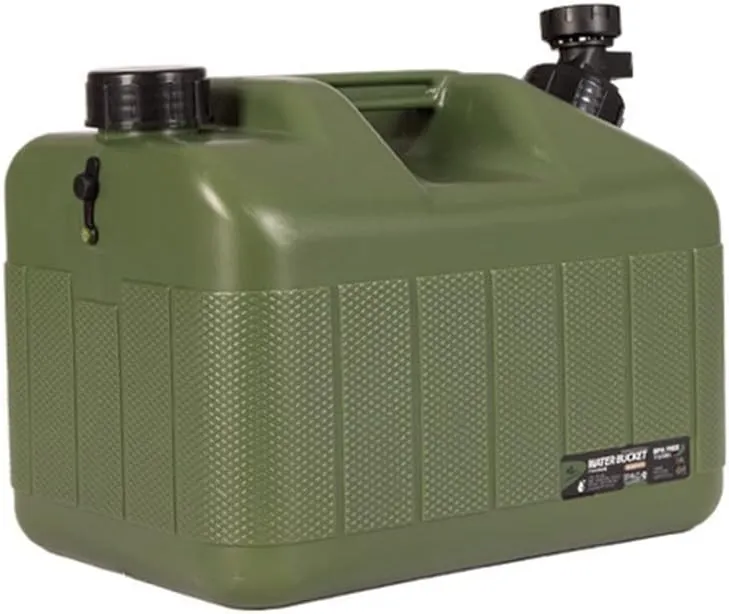 DESERT & FOX Water Container with Spigot 2.6/4.8/6.6Gal PE Water Storage Carrier Portable Green Bucket for Camping Hiking Picnic BBQ(Green 2.6Gal)