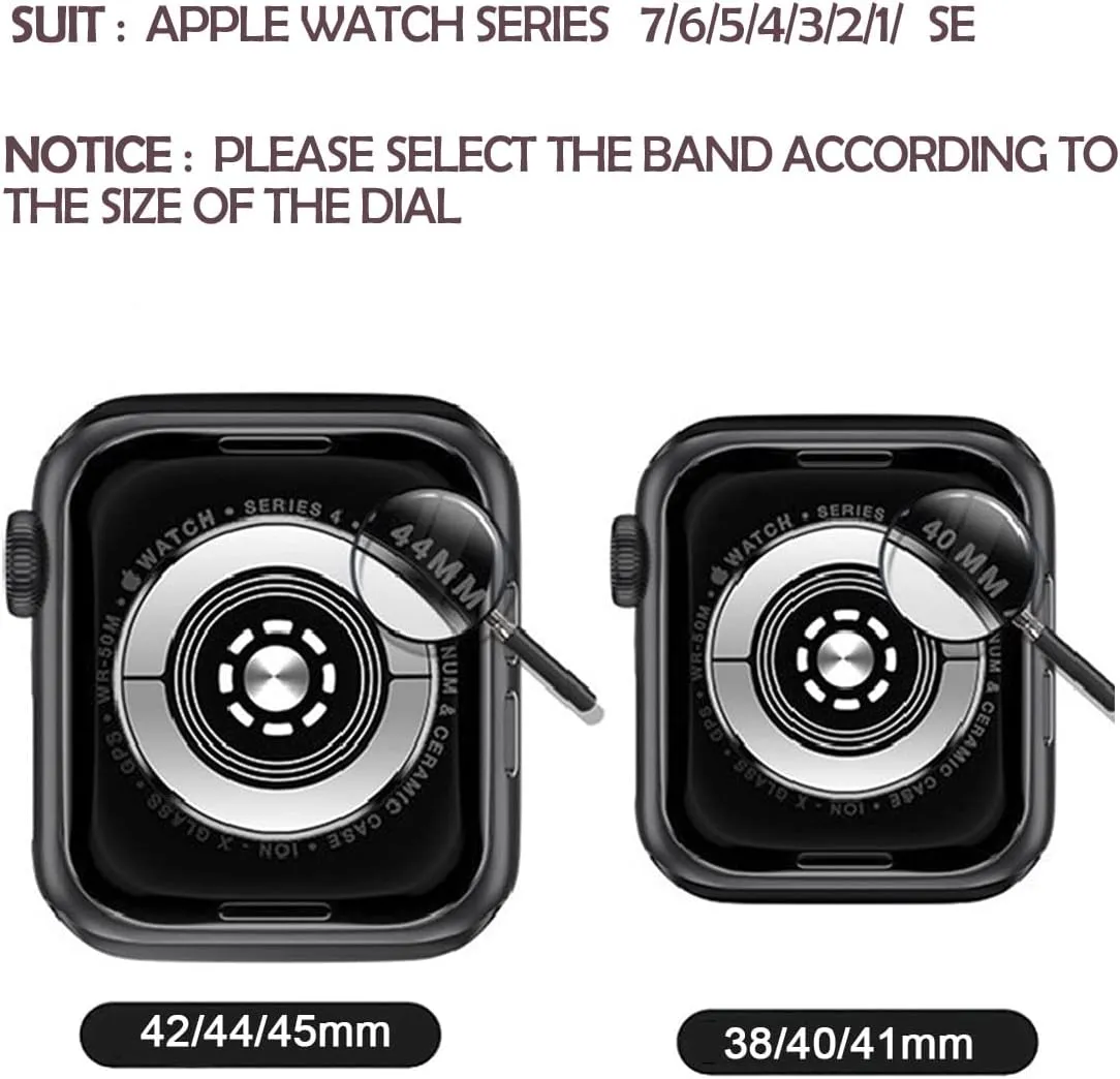 Designer Band Compatible with Apple Watch Band 38mm 40mm 41mm 42mm 44mm 45mm 46mm 49mm Men Women, Luxury Genuine Leather Replacement Wristbands Strap for iWatch 10 9 8 Apple Watch Series 7/6/5/4/3/2/1/SE
