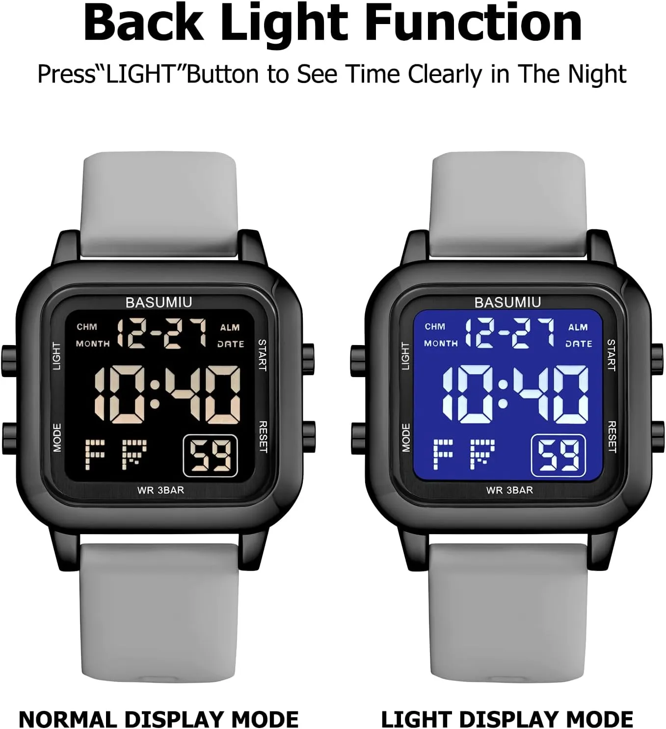 Digital Gold Military Sport Watches for Men Waterproof Running Cheap Dive Sports Tactical Men's Wrist Watches Black Square Digital Watch Men