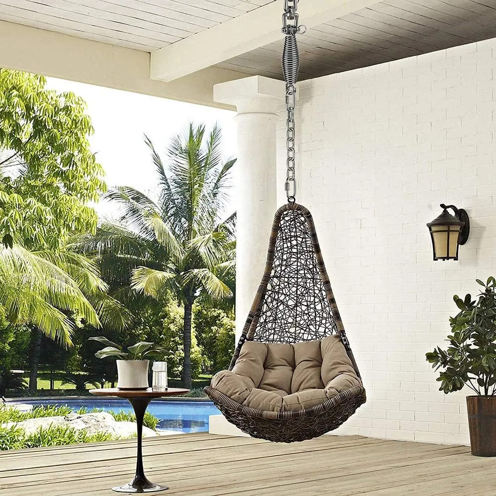 Dolibest Hammock Chair Hanging Kit, Heavy Duty Swing Hanger and 3.28ft Chain with Spring (6MM), Wall Ceiling Hooks for Yoga Indoor Playground Hanging Chair Hammock Chair4 Screws, 4 Expansion Screws