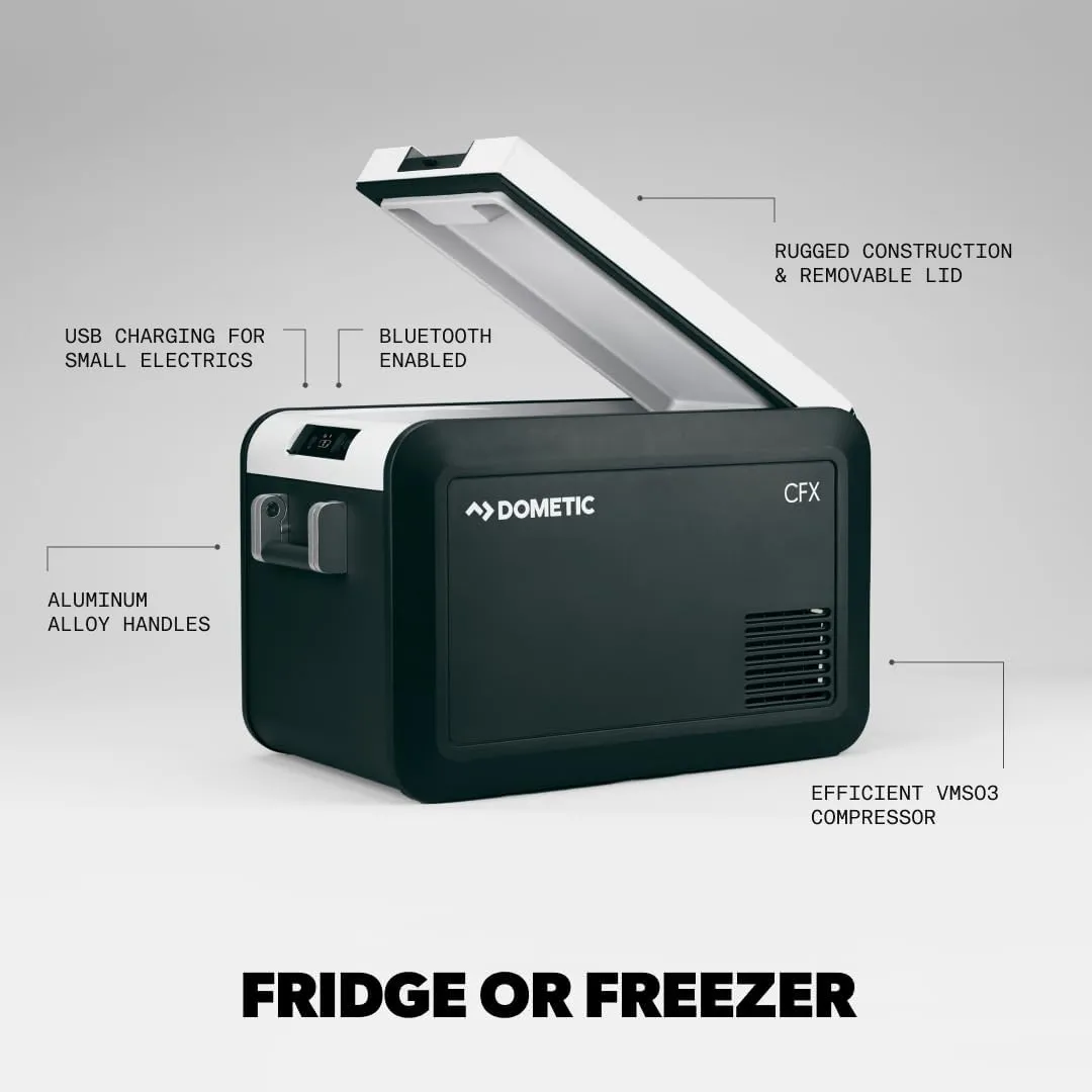 Dometic CFX3 Portable Refrigerator and Freezer with ICE Maker, Powered by AC/DC or Solar