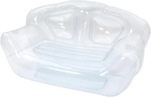 Double Inflatable Couch Sofa, Cool Double Inflatable Chair, Portable Air Sofa, Inflatable Couch, Inflatable Sofa for Camping Picnic Beach Travel (Clear)