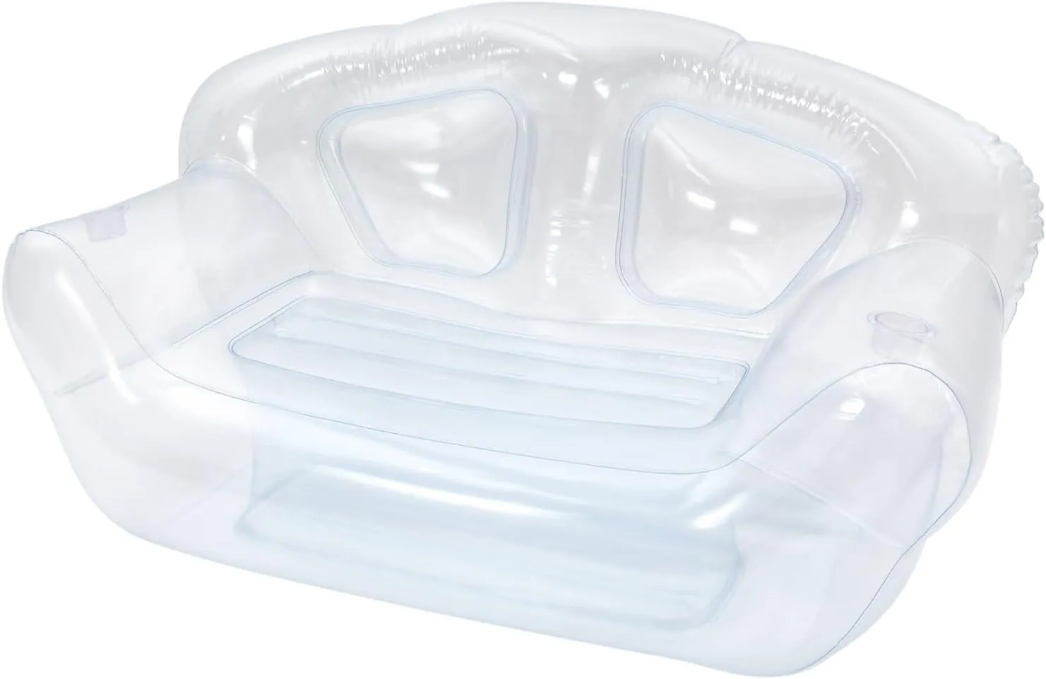 Double Inflatable Couch Sofa, Cool Double Inflatable Chair, Portable Air Sofa, Inflatable Couch, Inflatable Sofa for Camping Picnic Beach Travel (Clear)