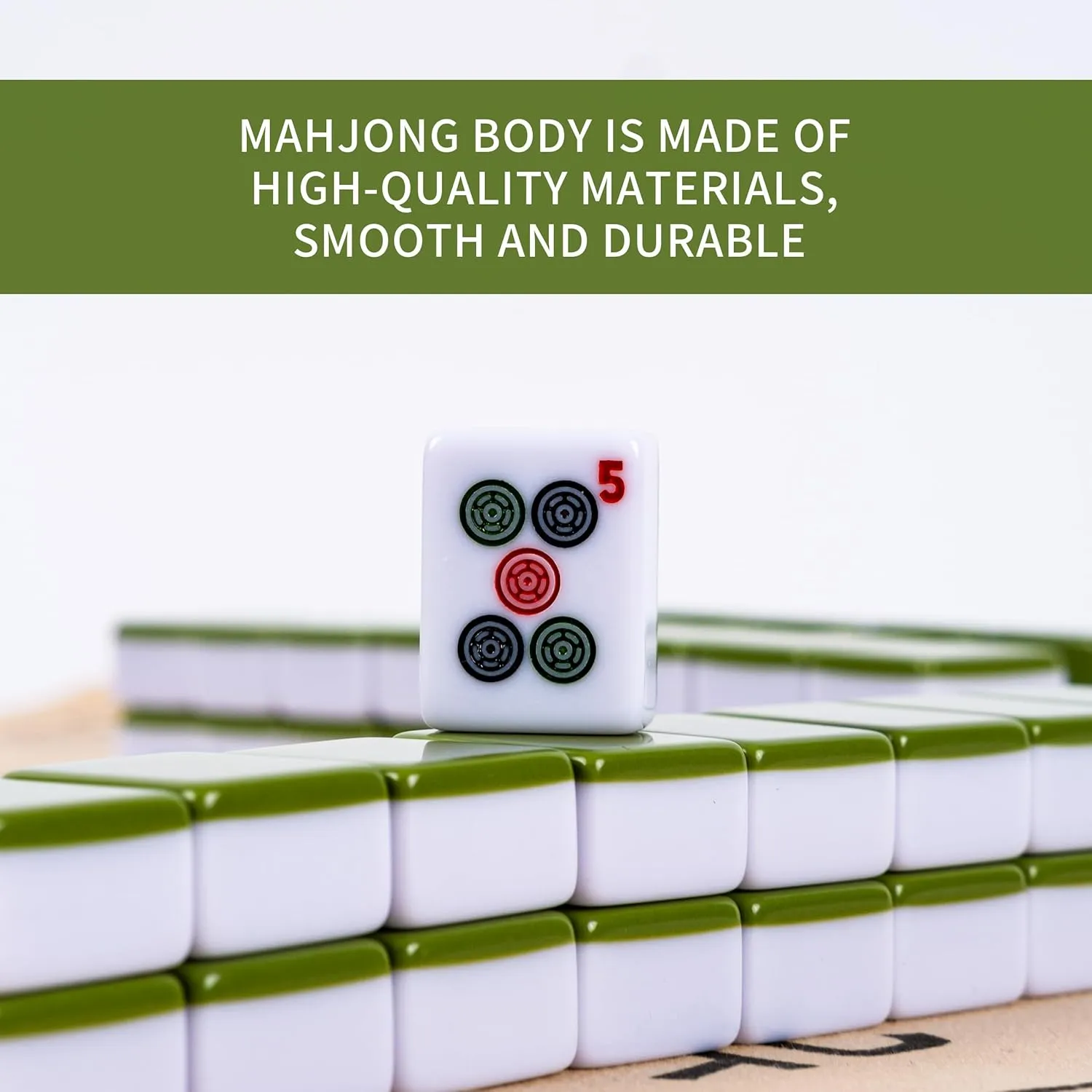 drizzle 28mm Numbered Mahjong Game Set - 1.1" Portable 146 Premium Tiles - with Instructions Beginner Manual and Panda Bag - Travel Family Leisure Time Mah-Jong