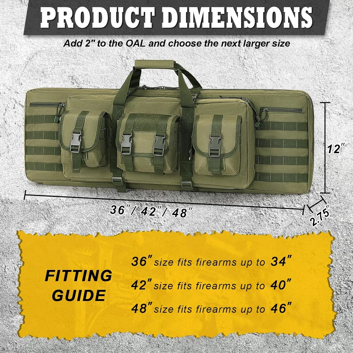 DULCE DOM Double Case Soft Padded Long Bag, Tactical Case Storage for Shooting Hunting Dual Carrying Backpack Accessories