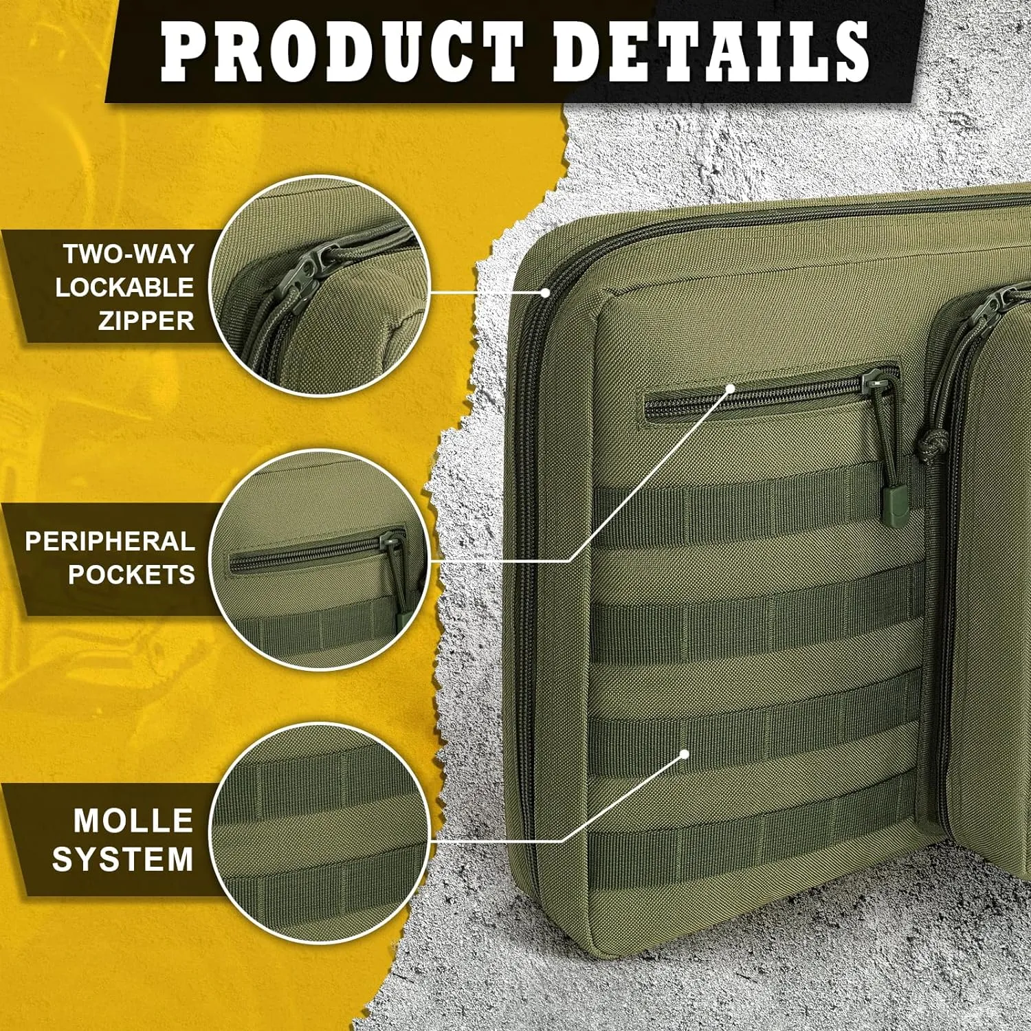 DULCE DOM Double Case Soft Padded Long Bag, Tactical Case Storage for Shooting Hunting Dual Carrying Backpack Accessories