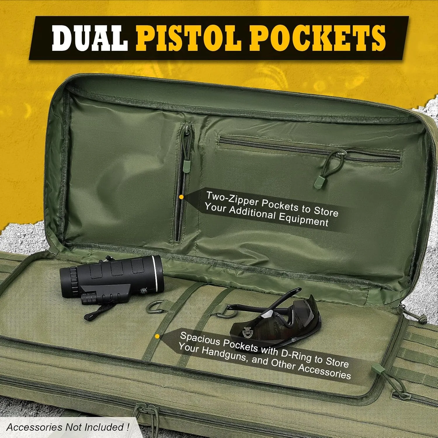 DULCE DOM Double Case Soft Padded Long Bag, Tactical Case Storage for Shooting Hunting Dual Carrying Backpack Accessories