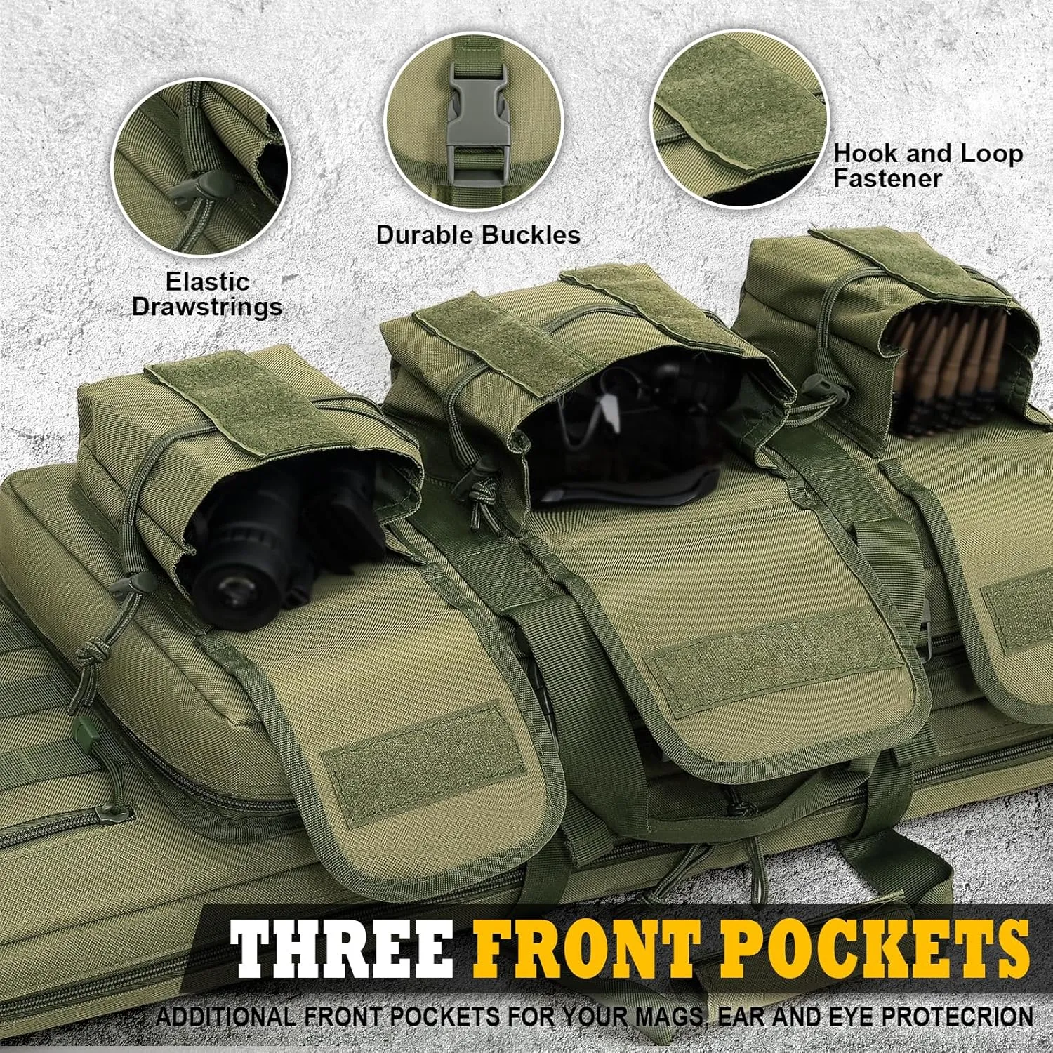DULCE DOM Double Case Soft Padded Long Bag, Tactical Case Storage for Shooting Hunting Dual Carrying Backpack Accessories