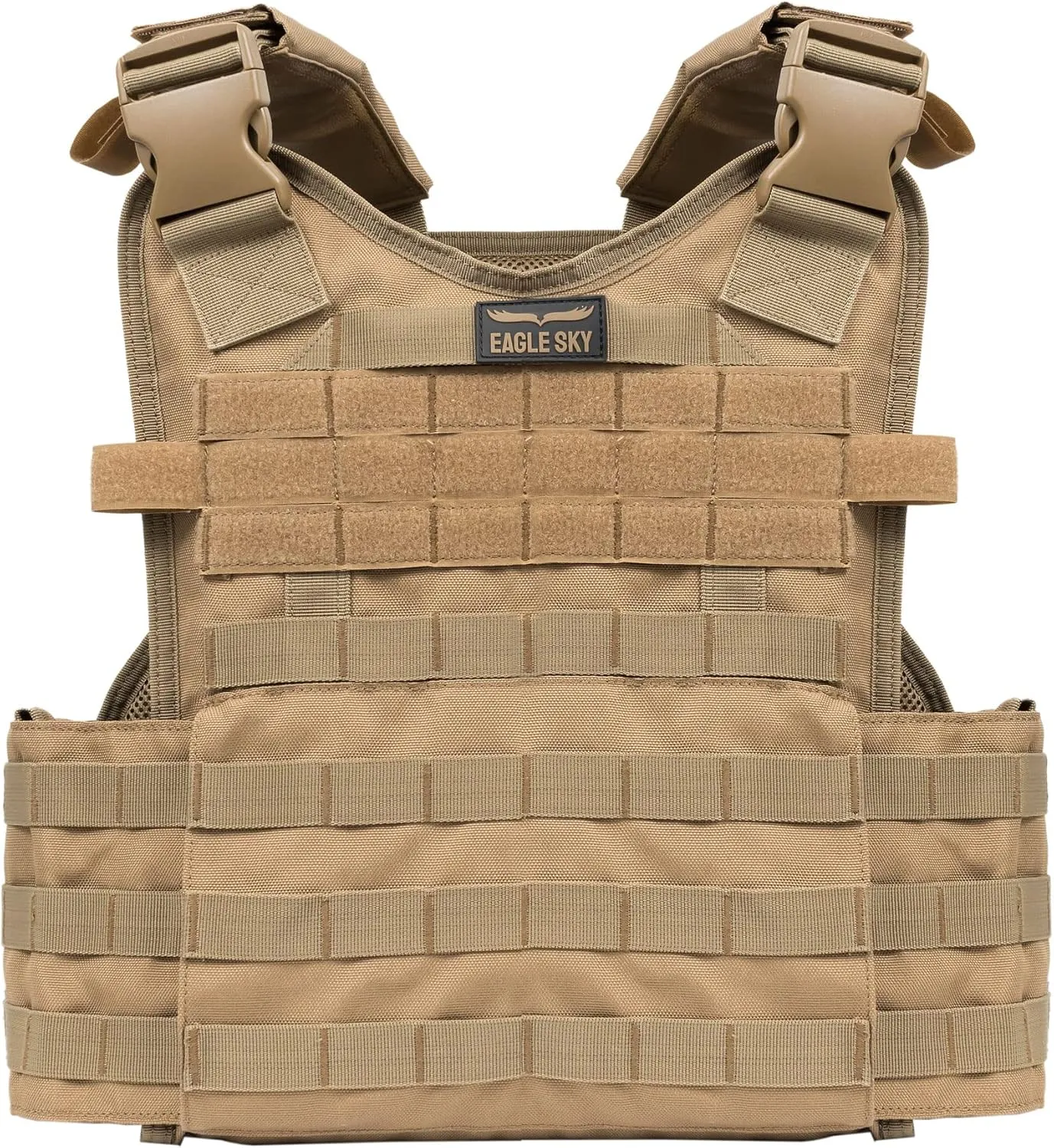 Eagle Sky Tactical Vest, Tough 500D Nylon, Adjustable Size S-XXL, Breathable 3D Mesh Liner