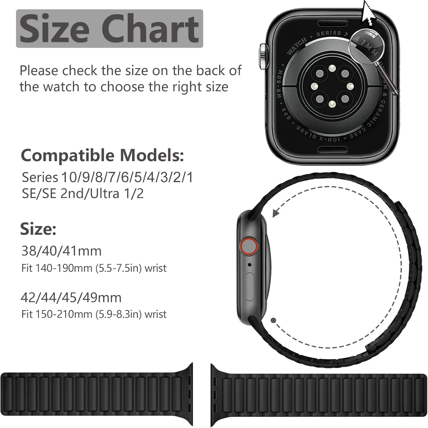 Easuny Magnetic Watch Band Compatible with Apple Watch 44mm 45mm 49mm 46mm 42mm 41mm 40mm 38mm Bands for Men Women Wrist Solo Loop, Sport Silicone Strap for iWatch Series 10 9 8 7 6 5 4 3 SE 2nd Ultra