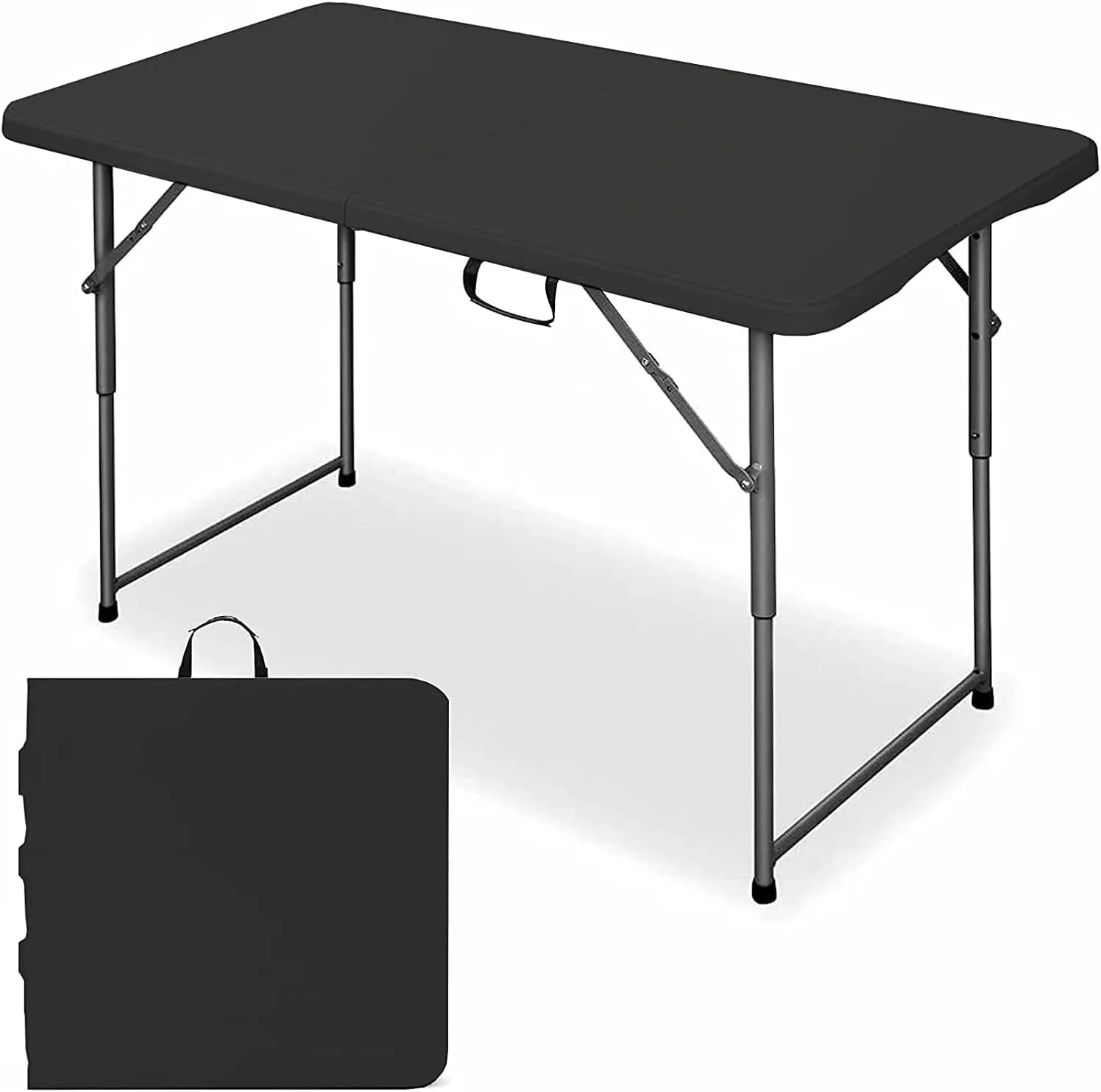 Edtian Folding Table, 4FT Small Portable & Foldable for Indoor & Outdoor Use, Compact Card Table for Camping, Crafting