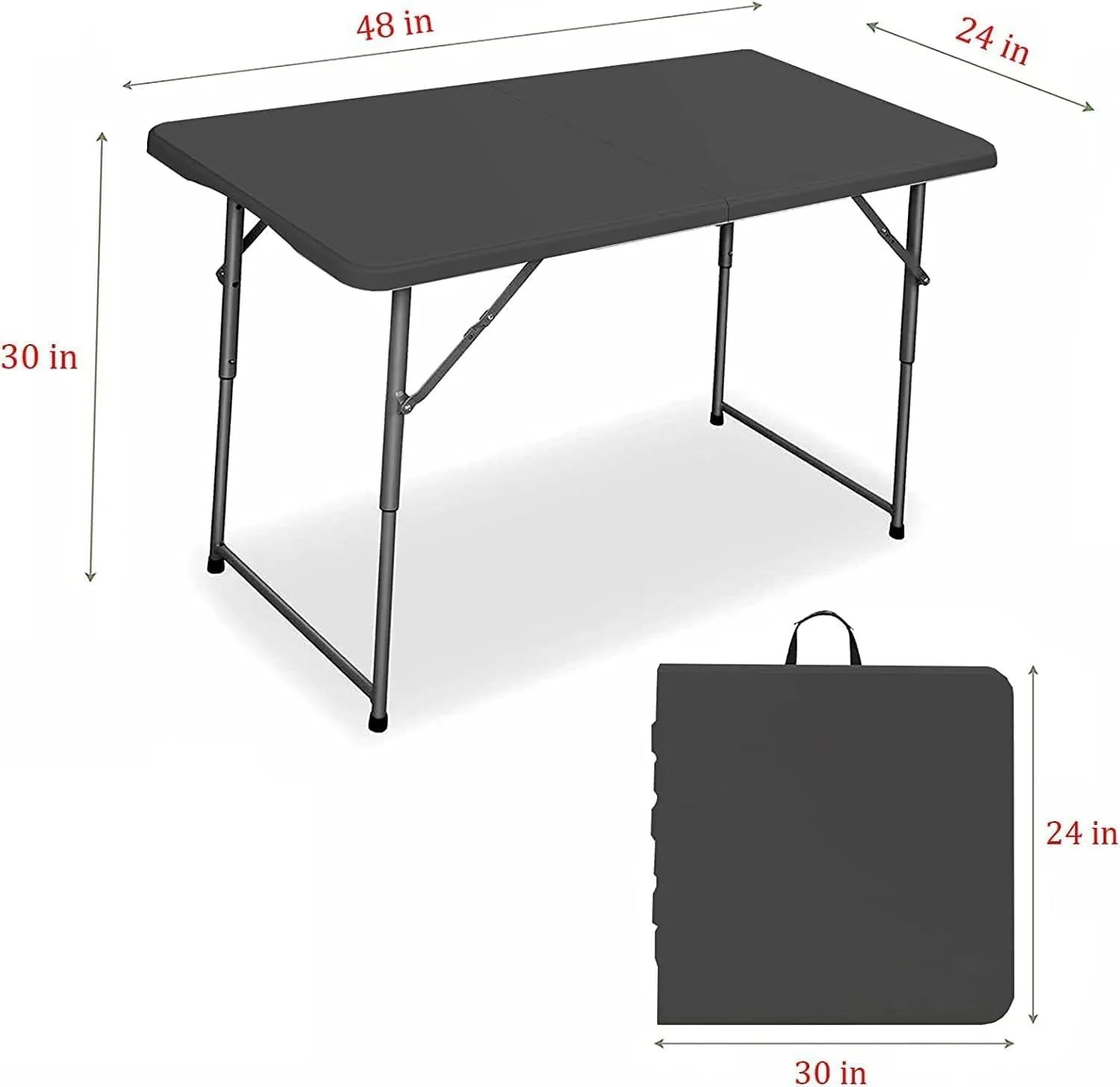 Edtian Folding Table, 4FT Small Portable & Foldable for Indoor & Outdoor Use, Compact Card Table for Camping, Crafting